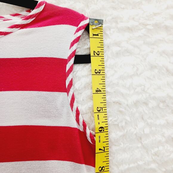 Tank Top Size S Sailorcore CAbi Candy Cane Stripe Red White Nautical Cruise - Picture 5 of 13